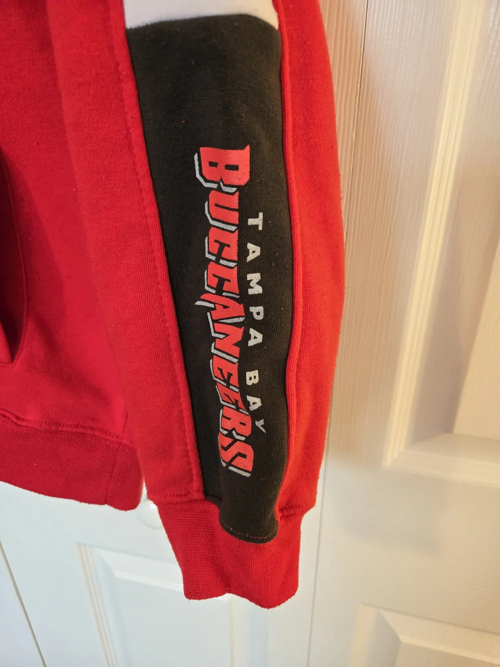 NFL Tampa Bay Buccaneers Red & Black Quarter-Zip Hoodie Sweatshirt